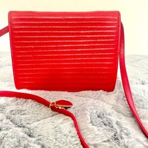 Elegant Red Striped Women's Bag